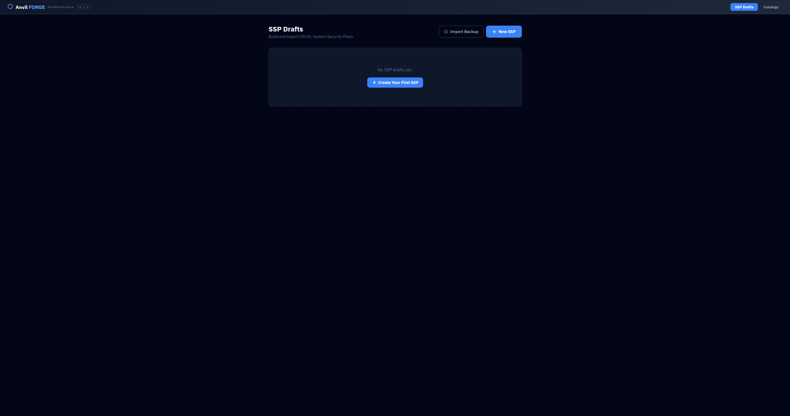 Anvil FORGE — SSP Drafts home screen